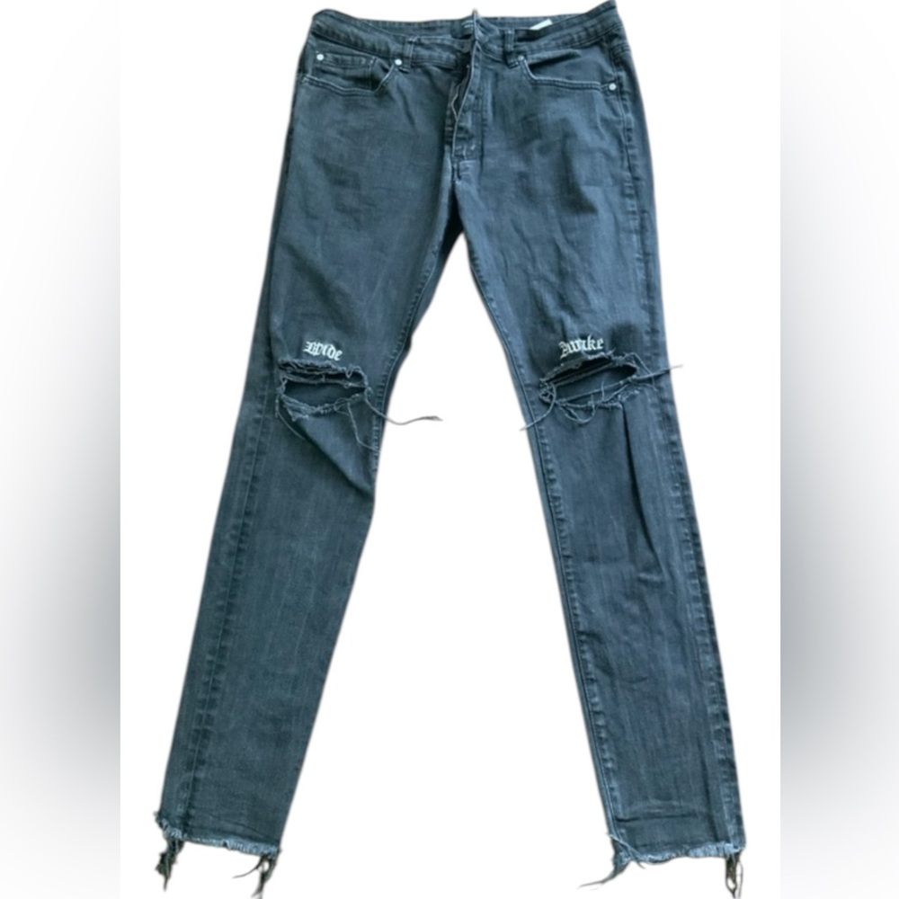 REPRESENT SSENSE Distressed Graphic Made In Italy Dark Grey Men’s Jeans Size 34